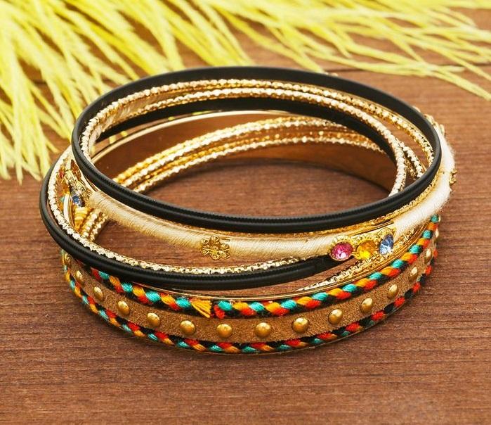 картинка Браслет-кольца 8 колец "Плетение" радуга, цвет бежевый в золоте от интернет-магазина товаров для женщин и детей Odewashka.by