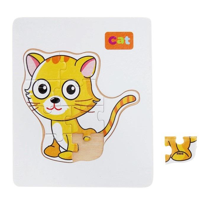 картинка Пазл малый деревянный "Котёнок", 9 элементов от интернет-магазина детских и женских товаров Odewashka.by