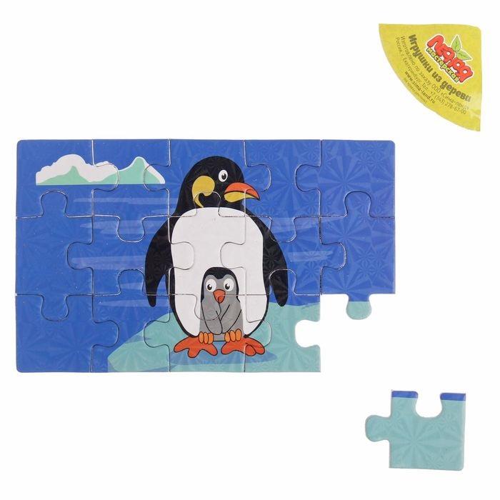 картинка Пазл деревянный "Пингвины", 15 элементов от интернет-магазина детских и женских товаров Odewashka.by