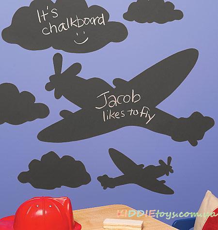 картинка Набор наклеек для рисования мелом "Самолет в облаках" от интернет-магазина детских и женских товаров Odewashka.by