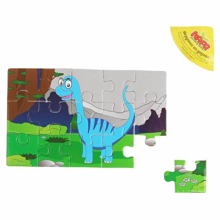 картинка Пазл  деревянный "Бронтозавр", 15 элементов от интернет-магазина детских и женских товаров Odewashka.by